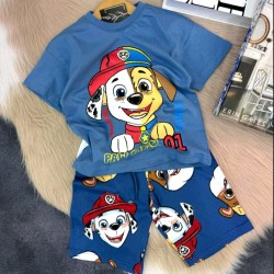 Детски летен комплект в синьо с кучетата от Пес патрул Детски летен комплект в синьо с кучетата от Пес патрул