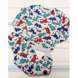 Леко ватиран детски комплект с динозаври 6г-9г