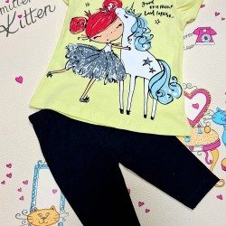 Детски летен комплект с балерина и еднорог Детски летен комплект с балерина и еднорог