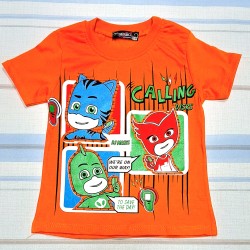 Детска тениска в оранжево с Пи Джей Маск