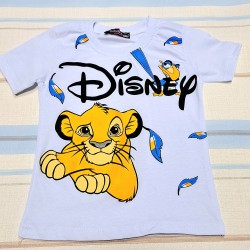 Детска лятна тениска в бяло с лъв Детска лятна тениска в бяло с лъв