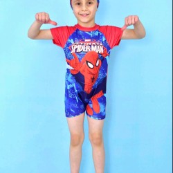 Детски цял бански с ръкави  Спайдърмен