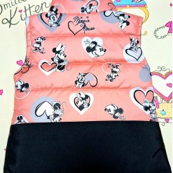 Детски шушляков елек в прасковено и черно с Мини Маус Детски шушляков елек в прасковено и черно с Мини Маус