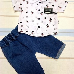 Детски комплект с риза и дънкови панталонки  Мики