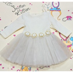 Детска бяла рокля с тюл  БЕЛА