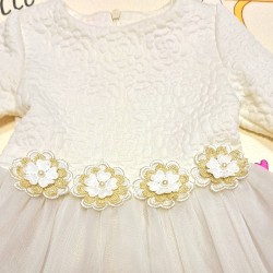 Детска бяла рокля с тюл  БЕЛА