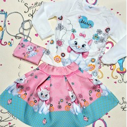 Детски комплект с пола от 3 части ,,Котето Мери Детски комплект с пола от 3 части ,,Котето Мери