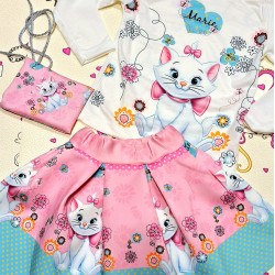 Детски комплект с пола от 3 части ,,Котето Мери Детски комплект с пола от 3 части ,,Котето Мери