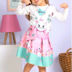 Детски комплект с пола от 3 части ,,Котето Мери Детски комплект с пола от 3 части ,,Котето Мери