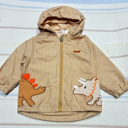 Детско бежово яке ветровка с динозаври