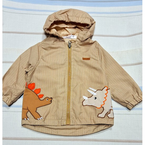 Детско бежово яке ветровка с динозаври