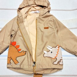 Детско бежово яке ветровка с динозаври