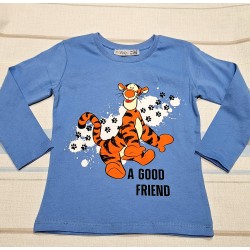 Детска тениска в синьо с Тигър