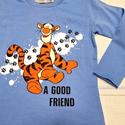 Детска тениска в синьо с Тигър