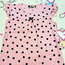 Детска тениска в розово на сърчица Детска тениска в розово на сърчица