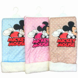 Бебешко пухкаво одеяло в 3 цвята с Мики или Мини маус Бебешко пухкаво одеяло в 3 цвята с Мики или Мини маус