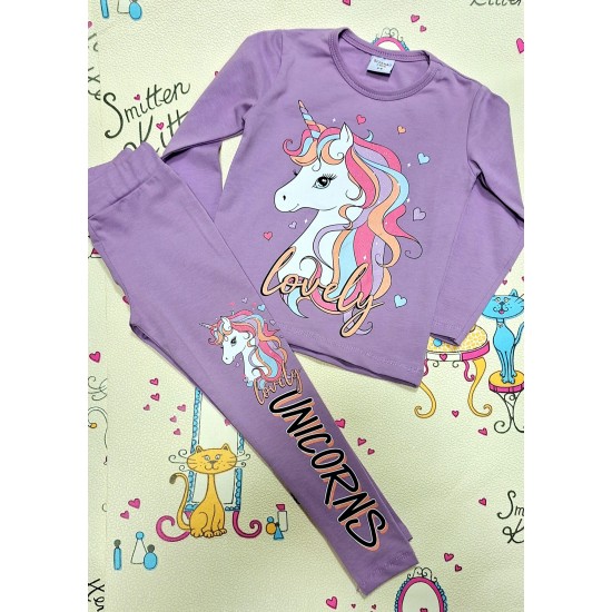 Детски комплект в лилаво  Еднорог