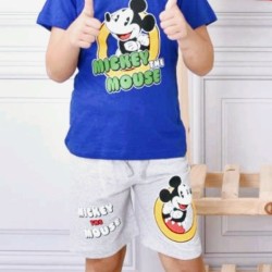 Детски комплект с Мики Маус в синьо и сиво Детски комплект с Мики Маус в синьо и сиво