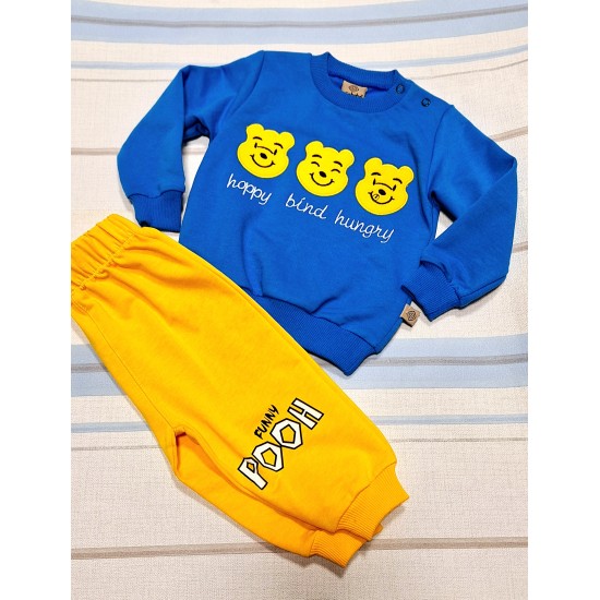 Бебешки комплект в синьо и жълто с Мечо Пух