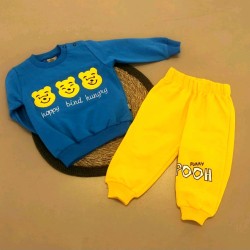 Бебешки комплект в синьо и жълто с Мечо Пух Бебешки комплект в синьо и жълто с Мечо Пух