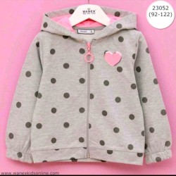 Детски суичър в сиво и розово на точки Детски суичър в сиво и розово на точки