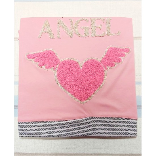 Луксозна бебешка пелена одеяло в розово и златисто ,,ANGEL