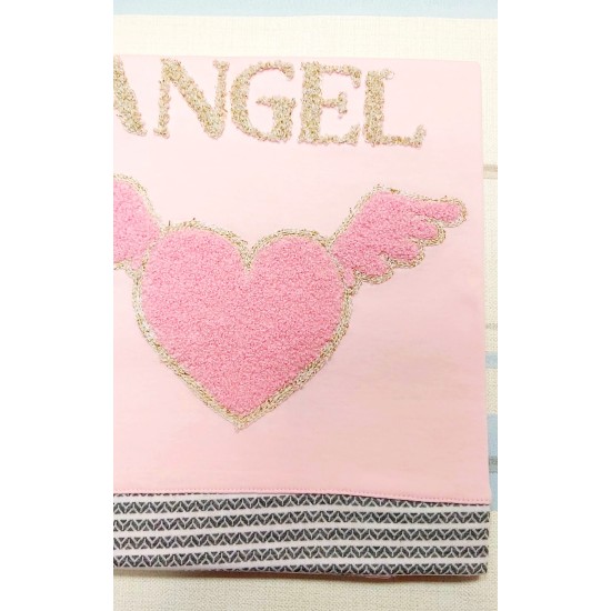 Луксозна бебешка пелена одеяло в светло розово и златисто ,,Angel