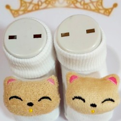 Бебешки чорапи с дрънкалка  Коте