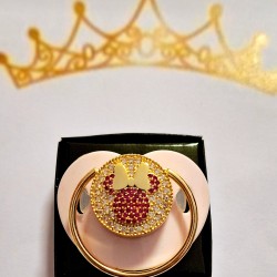 Луксозен биберон залъгалка в розово  Мини Маус