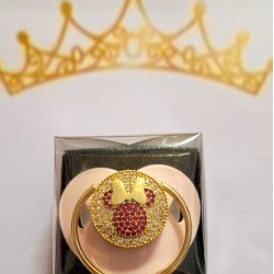 Луксозен биберон залъгалка в розово  Мини Маус