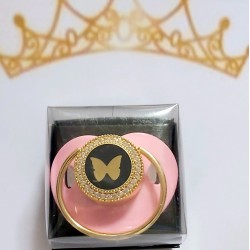 Луксозен биберон залъгалка в розово Пеперуда Луксозен биберон залъгалка в розово Пеперуда