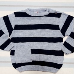 Детски тънък пуловер в синьо райе Детски тънък пуловер в синьо райе