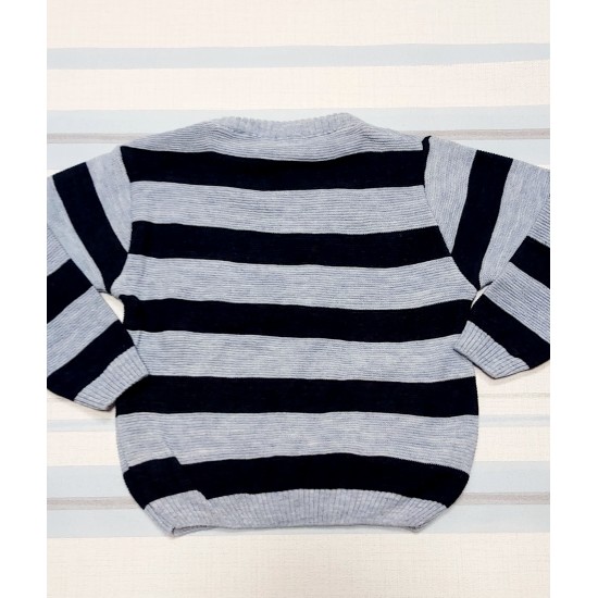 Детски тънък пуловер в синьо райе Детски тънък пуловер в синьо райе