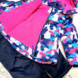 Детски зимен ватиран комплект от яке и гащеризон Flowers Детски зимен ватиран комплект от яке и гащеризон Flowers