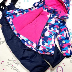 Детски зимен ватиран комплект от яке и гащеризон Flowers Детски зимен ватиран комплект от яке и гащеризон Flowers