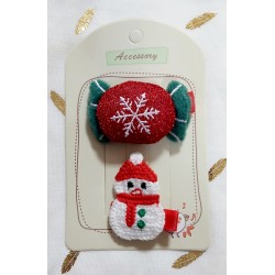 Детски Коледни фиби за коса 2бр  Коледен бонбон