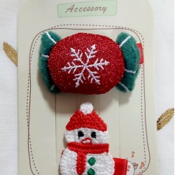 Детски Коледни фиби за коса 2бр Коледен бонбон Детски Коледни фиби за коса 2бр Коледен бонбон