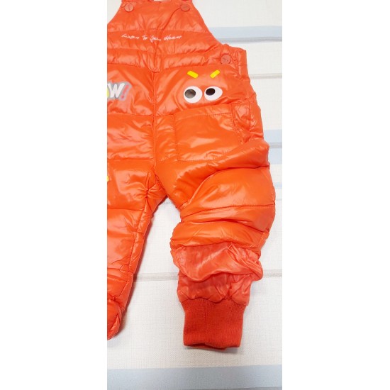 Детски зимен шушляков гащеризон в оранжево