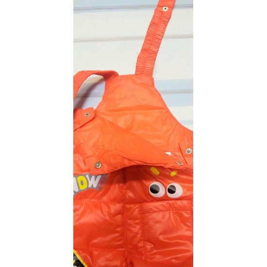 Детски зимен шушляков гащеризон в оранжево