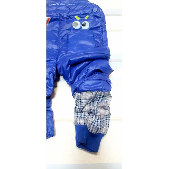 Детски зимен шушляков гащеризон в тъмно синьо за сняг и ски Детски зимен шушляков гащеризон в тъмно синьо за сняг и ски