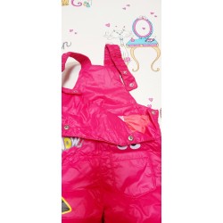 Детски зимен шушляков гащеризон в цикламено розово