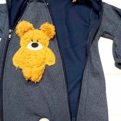 Бебешки гащеризон с качулка с уши  Мечо