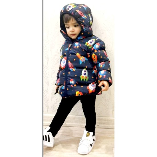Детско зимно яке с качулка ,,Космос Детско зимно яке с качулка ,,Космос