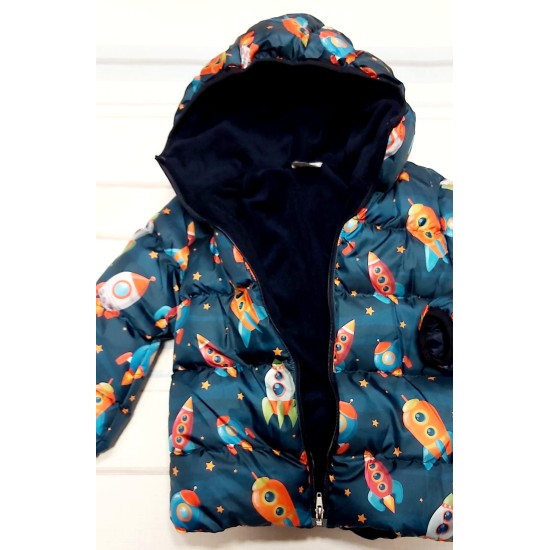 Детско зимно яке с качулка ,,Космос Детско зимно яке с качулка ,,Космос