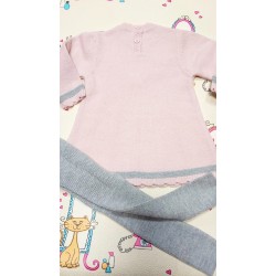 Детски плетен комплект в розово и сиво Детски плетен комплект в розово и сиво