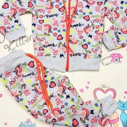 Леко ватиран спортен комплект с Еднорози Леко ватиран спортен комплект с Еднорози