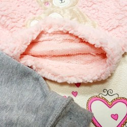 Бебешки ватиран комплект в розово и сиво Бебешки ватиран комплект в розово и сиво