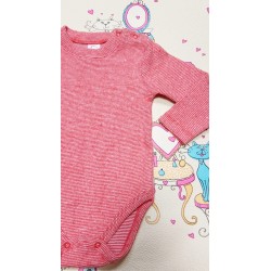 Ватирано бебешко боди в червено и бяло райе Ватирано бебешко боди в червено и бяло райе