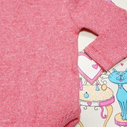 Ватирано бебешко боди в червено и бяло райе Ватирано бебешко боди в червено и бяло райе