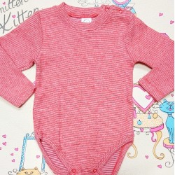 Ватирано бебешко боди в червено и бяло райе Ватирано бебешко боди в червено и бяло райе